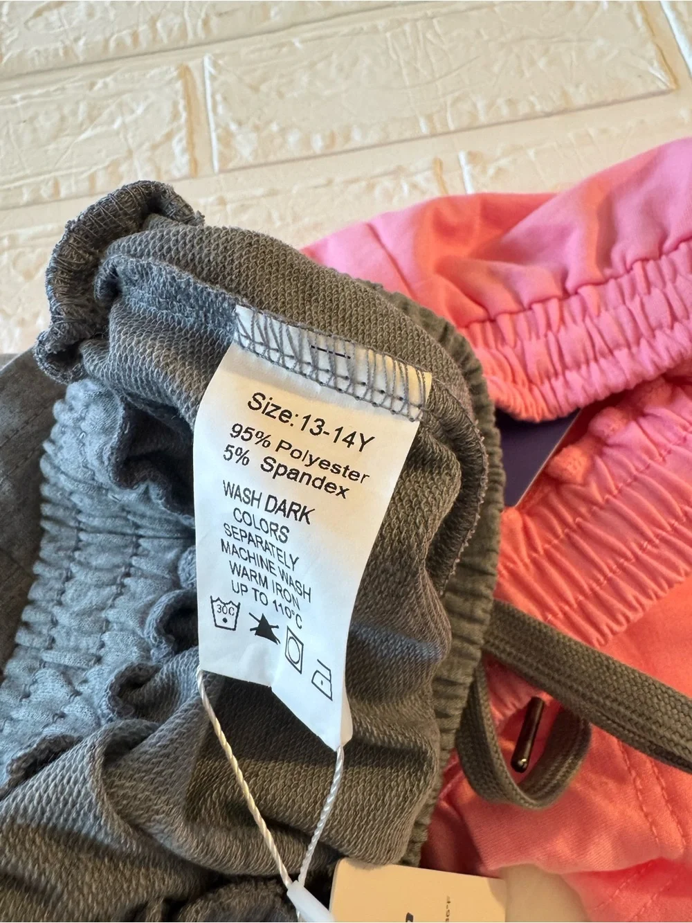 New Pink and Gray Girls' Drawstring Shorts - Twin Pack